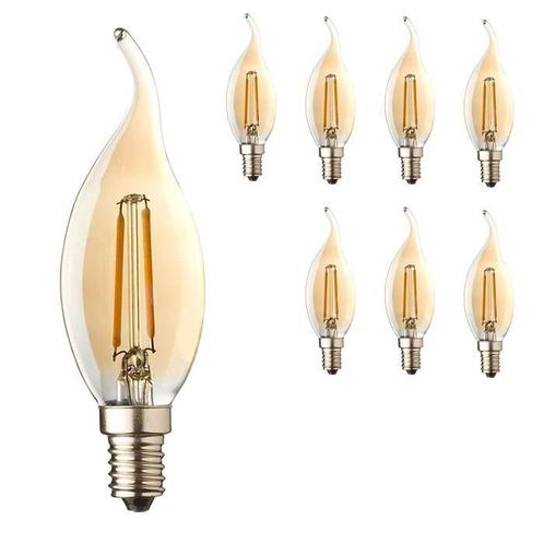 Set van 8 LED kaarslampen vlam E14 | 0.6 watt | 2500K warm w, Huis en Inrichting, Lampen | Losse lampen, Overige typen, Nieuw