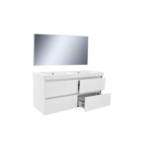 Badkamermeubel Wiesbaden Vision 120x46 Wit (4 laden), Doe-het-zelf en Verbouw, Sanitair, Bad, Nieuw, Ophalen of Verzenden