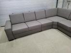 leegverkoop taupe leder modern strak hoekbank