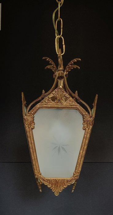 Plafondlamp - Hallamp, lantaarn lamp, sfeerlicht - Verguld, Antiek en Kunst, Curiosa en Brocante