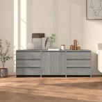 vidaXL 3 st Dressoirs bewerkt hout grijs sonoma eikenkleurig, Huis en Inrichting, Kasten | Dressoirs, Verzenden, Nieuw, Overige houtsoorten