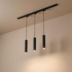 1-fase hanglamp rond | Set 3x hanglamp 1x 1m Rails | Zwart, Ophalen of Verzenden, Nieuw, Metaal, Modern