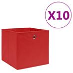 vidaXL Opbergboxen 10 st 28x28x28 cm nonwoven stof rood, Nieuw, Verzenden