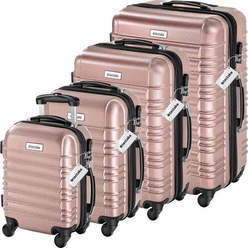 Kofferset Mila 4-delig met bagageweger en bagagelabels - ros, Sieraden, Tassen en Uiterlijk, Uiterlijk | Cosmetica en Make-up