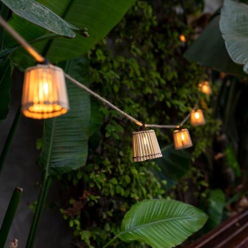 Solar Lichtsnoer Bamboe – Okinawa – 10 LED’s, Tuin en Terras, Buitenverlichting, Waterbestendig, Led, Accu, Minder dan 50 watt