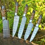 Keukenmes - Rozenhout, olijfhout, handgemaakt gevouwen staal