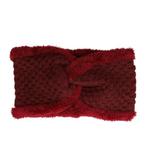 Haarband Twist Fake Fur Gebreid Rood, Nieuw