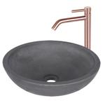 Waskomset Differnz Ravano Beton 40x12 cm Antraciet met Hoge, Ophalen of Verzenden, Nieuw, Overige typen