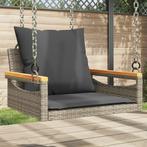 vidaXL Schommelbank met kussens 63x62x40 cm poly rattan, Verzenden, Nieuw, Rotan