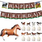 10-delige paarden decoratie set met slinger, ballon en cupca, Hobby en Vrije tijd, Feestartikelen, Nieuw, Versiering, Verzenden
