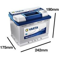 Varta Blue Dynamic D43 accu 12V 60Ah 242x175x190x190, Auto-onderdelen, Accu's en Toebehoren, Verzenden