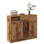 vidaXL Dressoir 91x28x75 cm bewerkt hout oud houtkleurig, Verzenden, Nieuw, 50 tot 100 cm, 25 tot 50 cm