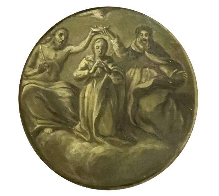 Scuola marchigiana (XVII) - Madonna del Rosario, Antiek en Kunst, Kunst | Schilderijen | Klassiek