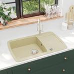 vidaXL Gootsteen enkele bak graniet beige, Doe-het-zelf en Verbouw, Sanitair, Verzenden, Nieuw
