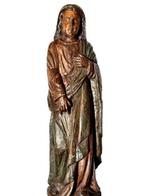 Beeld, Groot houten beeld Maria - 112 cm - Eik, Antiek en Kunst