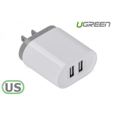 2.4A / 1A 17W 5V USB Dual Wall Charger - US Plug Wit, Telecommunicatie, Mobiele telefoons | Toebehoren en Onderdelen, Nieuw, Verzenden
