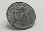 Spanje. Carlos VII Pretendiente. 10 céntimos 1875. Oñate, Postzegels en Munten