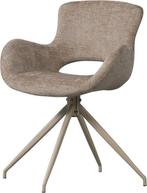 WOOOD Eliva Eetkamerstoel - Velvet Stof - Zand/Beige - Set, Verzenden, Nieuw