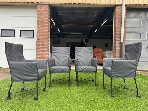 Montis Armstoelen Chaplin eetkamer design fauteuils /stoelen, Huis en Inrichting, Stoelen, Nieuw, Hout, Leer, Metaal, Stof