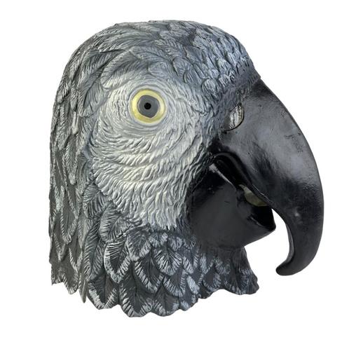 Papegaai masker (vogel) grijs, Hobby en Vrije tijd, Feestartikelen, Nieuw, Verzenden