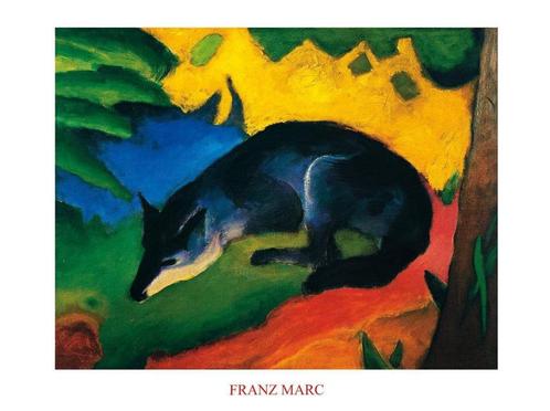 Kunstdruk Franz Marc - Fuchs 80x60cm, Huis en Inrichting, Woonaccessoires | Schilderijen, Tekeningen en Foto's, Nieuw, Verzenden