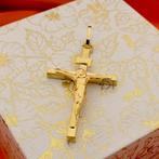 18 Krt. Gouden hanger van een kruis met corpus | INRI, Ophalen of Verzenden, Gebruikt, Goud, Overige merken