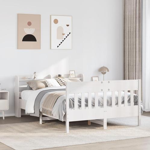 vidaXL Bedframe zonder matras massief grenenhout wit 120x190, Huis en Inrichting, Slaapkamer | Bedden, 120 cm, 190 cm of minder