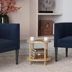 Bijzettafel Ves rond met onderblad Ø42x49 cm houtkleurig [en, Verzenden, Nieuw