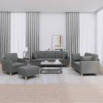 vidaXL 4-delige Loungeset met kussens stof donkergrijs, Huis en Inrichting, Banken | Bankstellen, Verzenden, Nieuw, Vierpersoons of meer
