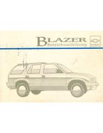 1995 CHEVROLET BLAZER INSTRUCTIEBOEKJE DUITS, Auto diversen