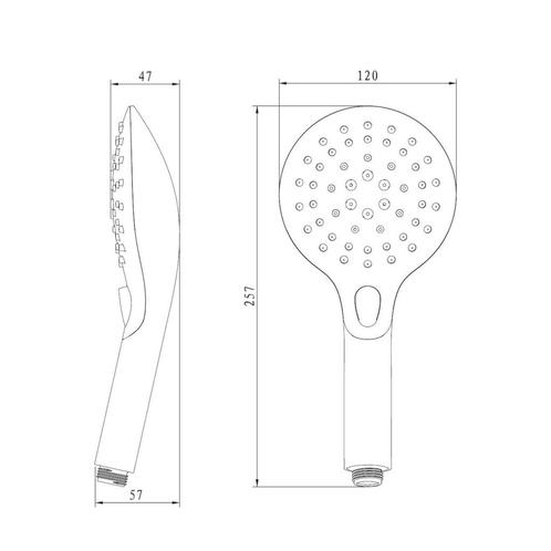 Losse Handdouche Sapho 6-standen Massage 25.7 cm Chroom /, Doe-het-zelf en Verbouw, Sanitair, Ophalen of Verzenden