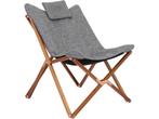Bo-Camp Bloomsbury - Relaxstoel - Inklapbaar - Grijs, Verzenden, Zo goed als nieuw