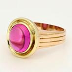 Ring - 14 karaat Geel goud, Roségoud - Robijn, Sieraden, Tassen en Uiterlijk, Ringen, Nieuw