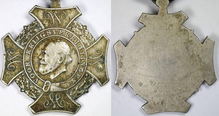 Kruis voor Krijgsverrichtingen Willem Iii Blauw zwart lint, Postzegels en Munten, Penningen en Medailles, Verzenden