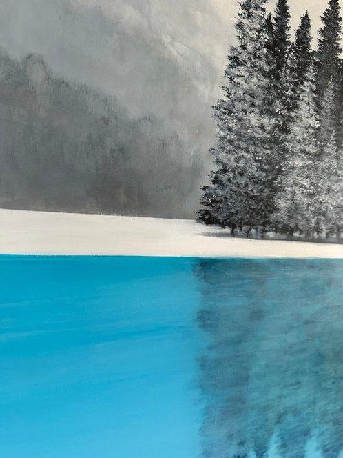 Tetiana Liakhovchuk - « The silence of a mountain lake», Antiek en Kunst, Kunst | Schilderijen | Modern