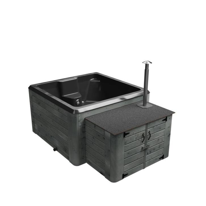 Rexener Polar Night Hottub met bioheater en zwart bad, Tuin en Terras, Zwembaden, Overige typen, Nieuw, Vierkant, Ophalen of Verzenden