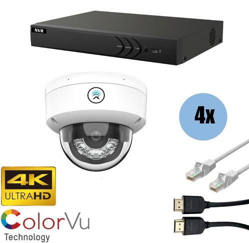 ASE Kit, 4x Dome, 8Mp 4K Ultra HD ColorVu Binnen, Telecommunicatie, Antennes en Masten, Ophalen of Verzenden