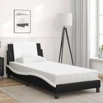 vidaXL Bedframe zonder matras Zadar kunstleer zwart en wit, Overige materialen, 90 cm, Eenpersoons, Verzenden