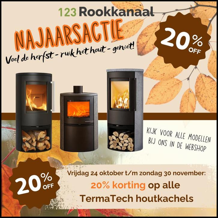 Termatech: mooie houtkachels in de aanbieding !, Huis en Inrichting, Kachels, Vrijstaand, Nieuw, Hout, Ophalen of Verzenden