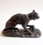 sculptuur, Le loup et sa proie - 9.5 cm - IJzeren bron, Antiek en Kunst