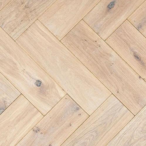 Floer Walvisgraat Parket Eiken 1-bis Verouderd Wit Geolied, Huis en Inrichting, Stoffering | Vloerbedekking, Parket, Overige kleuren