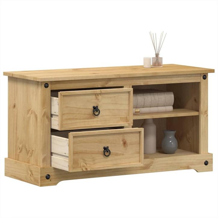 vidaXL Tv-meubel Corona 100x40x52 cm massief grenenhout, Huis en Inrichting, Kasten | Televisiemeubels, Nieuw, Grenenhout, Verzenden