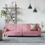 vidaXL Slaapbank met armleuningen fluweel roze, Verzenden, Nieuw, Stof, 200 tot 250 cm