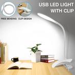 2dekans | Moderne LED lamp met Klemspot 230x410mm Wit – USB,, Huis en Inrichting, Lampen | Tafellampen, Ophalen of Verzenden, Nieuw