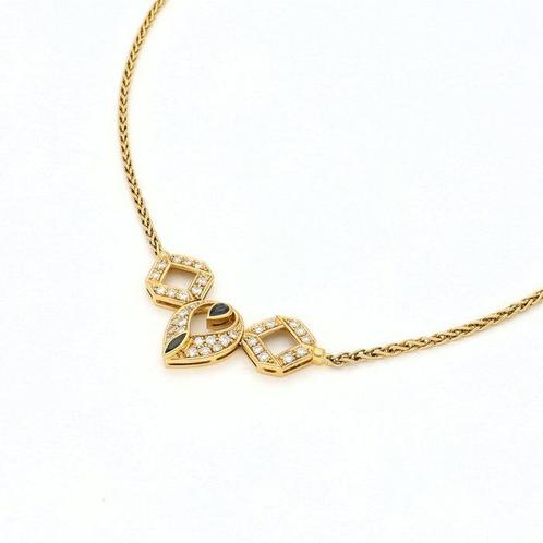 Halsketting - 18 karaat Geel goud - 0.58ct. tw. Diamant, Sieraden, Tassen en Uiterlijk, Kettingen