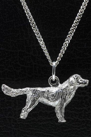 Zilveren Kleine munsterlander - heidewachtel ketting hang..., Sieraden, Tassen en Uiterlijk, Kettinghangers, Verzenden