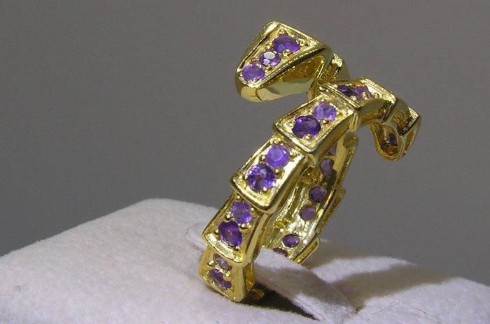 amethist Ring - Hoogte: 27.2 mm - Breedte: 25.5 mm- 5.4 g -, Verzamelen, Mineralen en Fossielen