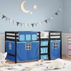 vidaXL Kinderhoogslaper met gordijnen 90x200 cm grenenhout, 90 cm, Eenpersoons, Nieuw, 200 cm