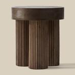 *WOONWINKEL* Ronde Bijzettafel Donkerbruin Hout, Huis en Inrichting, Tafels | Bijzettafels, Verzenden, Nieuw