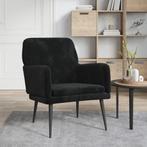 Fauteuil Zwart Fluweel | Retourdeal 55% Korting, Huis en Inrichting, Fauteuils, Ophalen of Verzenden, Nieuw, 75 tot 100 cm, 50 tot 75 cm